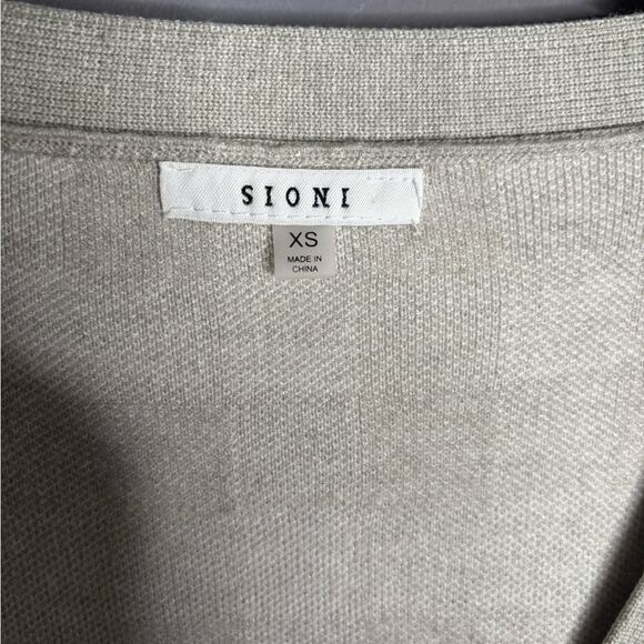 Sioni Gray and White Checkered Button Front Long Sleeve Cardigan Sweater Sz XS - Picture 5 of 7